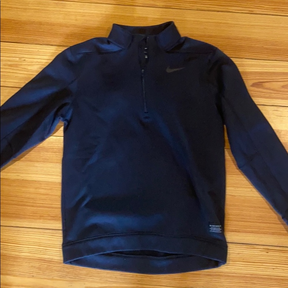 NIKE GOLF black quarter zip fleece lined
